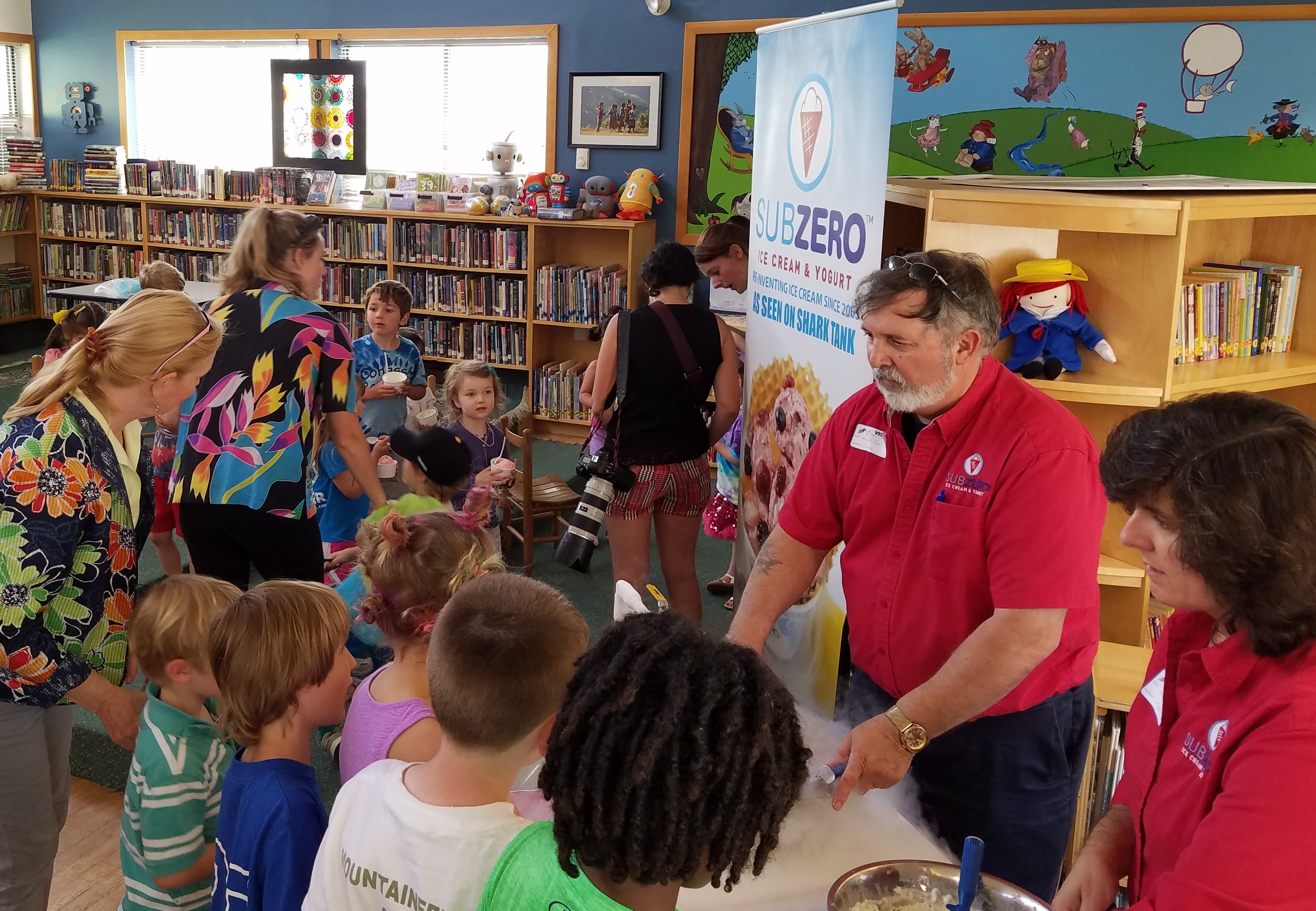 Students eating allergy-free ice cream provided by Sub Zero of Nashua, NH.